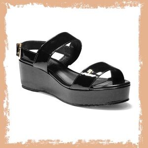 Brazilian Black Wedge Sandals